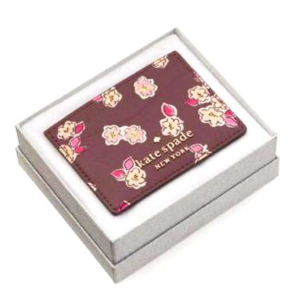 kate spade Handbags - NWT Kate Spade Tinsel Deep Berry Multi Slim Card Holder Wallet in Nice Box